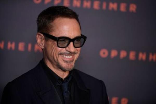 Robert Downey Jr. upon his arrival for the premiere of the movie 'Oppenheimer' at the Grand Rex cinema in Paris on July 11, 2023.
